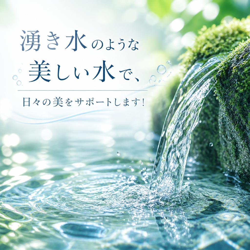 湧き水のような美しい水で、日々の美をサポートします！